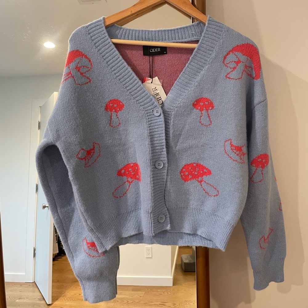 Mushroom cropped cardigan from Cider. Super soft size medium NWT